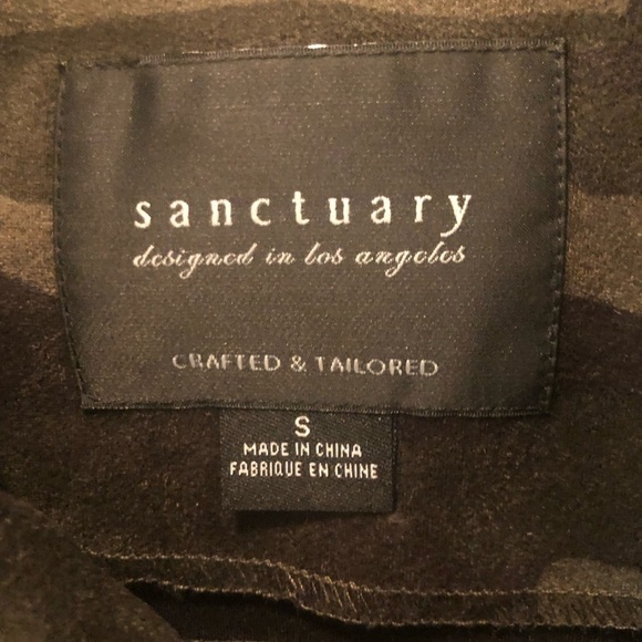 Sanctuary Faux Suede Camo Moto Jacket Full Zip Pockets Green Black Soft and Cozy - Picture 7 of 10